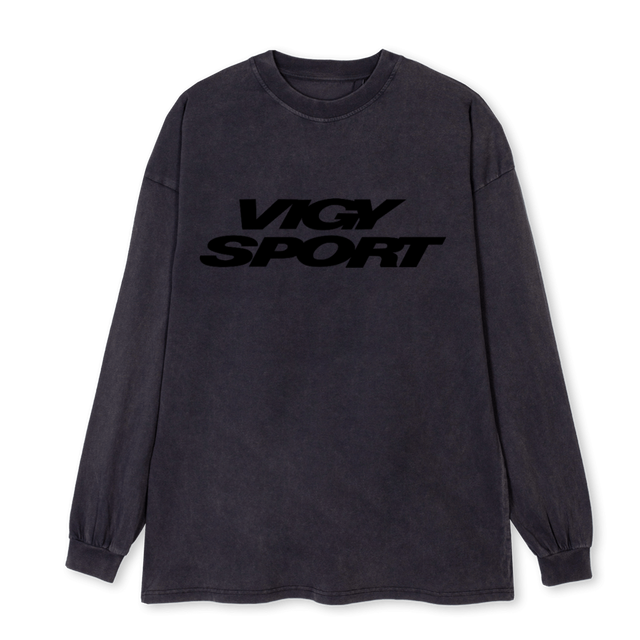 MLAVBLS Vintage Black Oversized LS Tee.