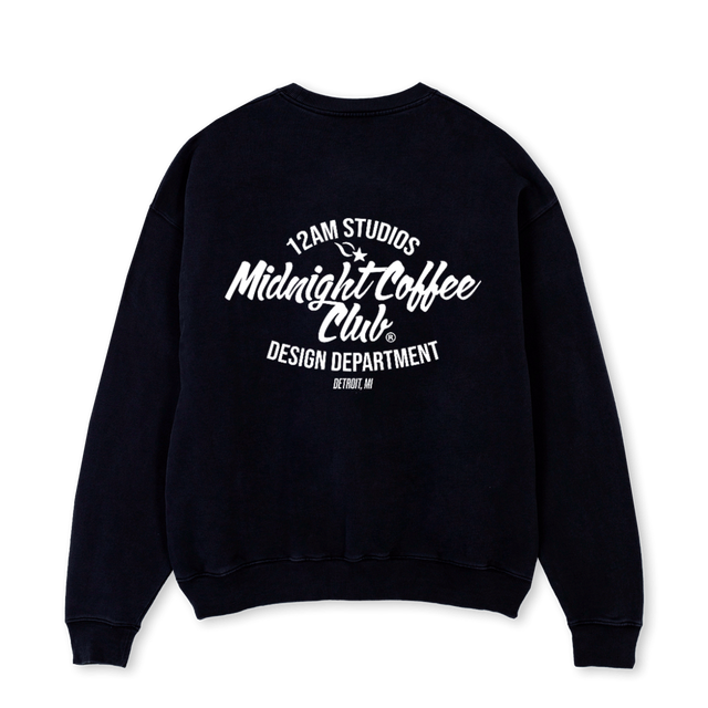 DESIGNDPT Black Oversized Crewneck Sweater.