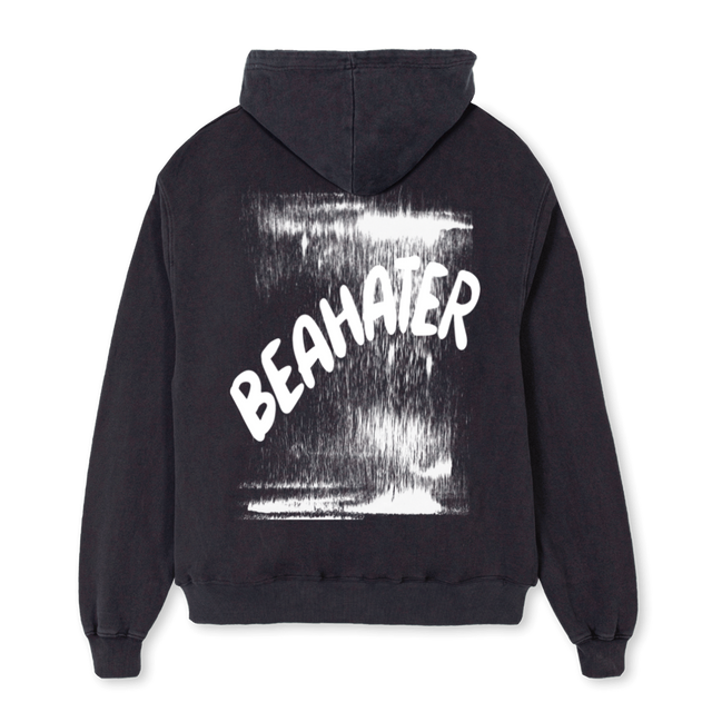 BHAZIPPERONE Vintage Black Oversized Zipped Hoodie.