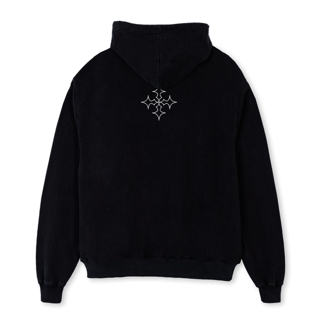 LASTSHEPHERDZIPPED Black Oversized Zipped Hoodie.