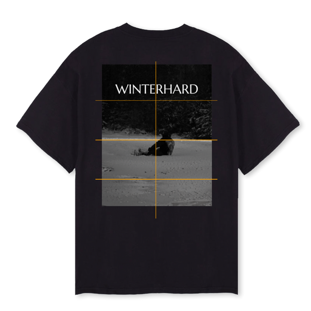 WINTERHARD Black Oversized Tee.