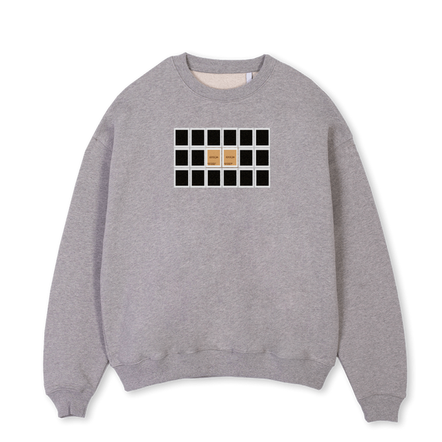 CREWNECKSTAMP Grey Marl Oversized Crewneck Sweater.