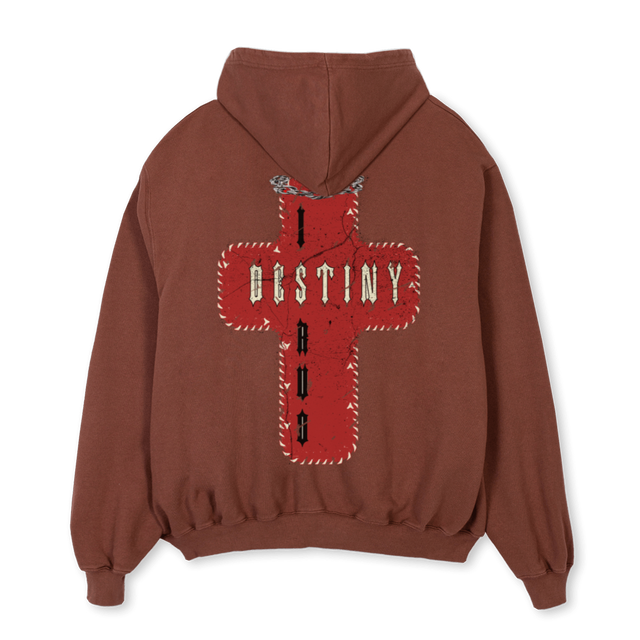 CHAINGENE Vintage Brown Oversized Zipped Hoodie.