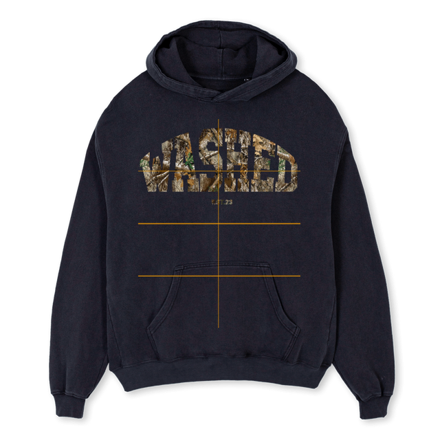 WASHEDTREEFIN Vintage Black Oversized Hoodie.