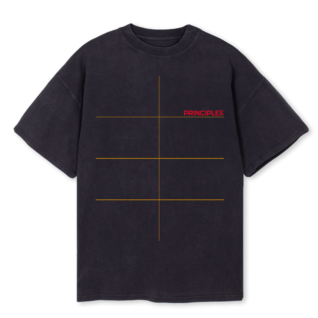 PRINCIPLES1 Vintage Black Oversized Tee.