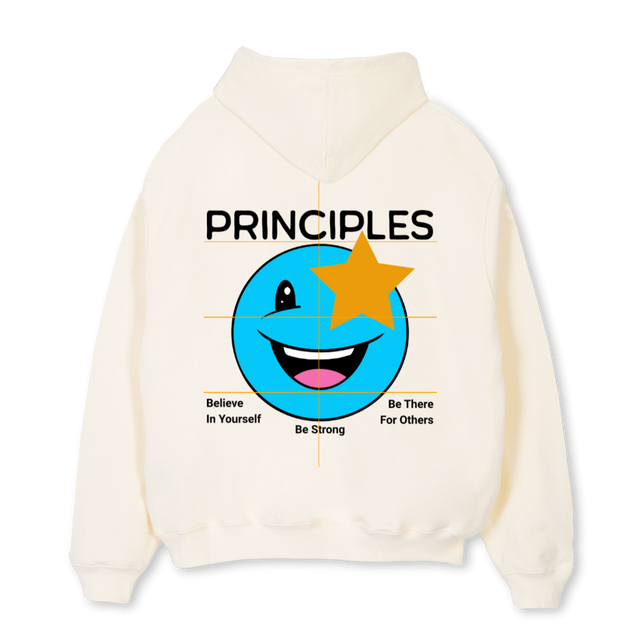 PRINCIPLES HOODIE Cream Oversized Hoodie.