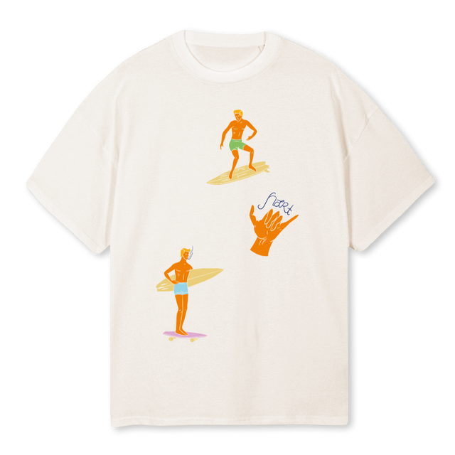 SURF Vintage White Oversized Tee.