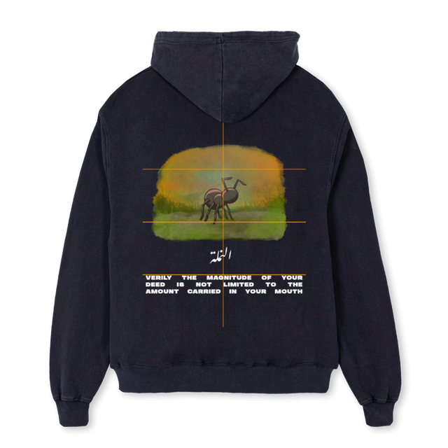 ALNAMLA Vintage Black Oversized Hoodie.
