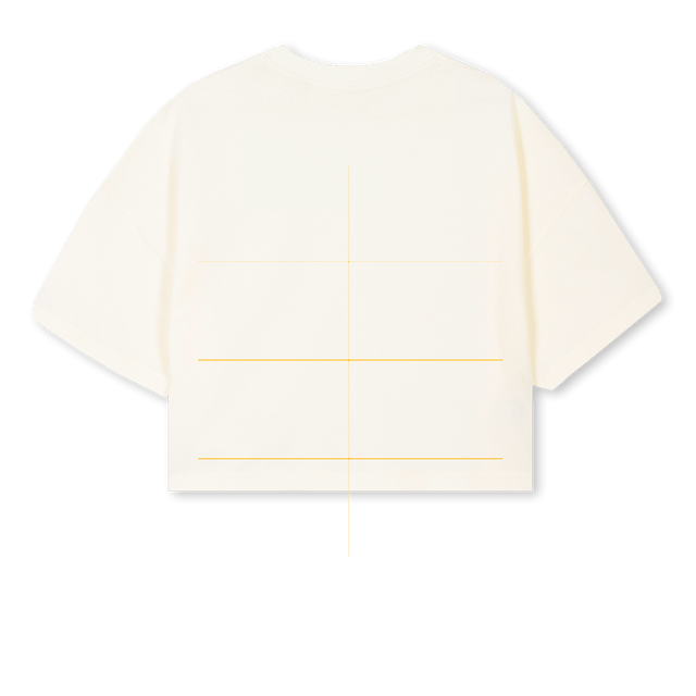 CROPSOLBLK Cream Cropped Oversized Tee.