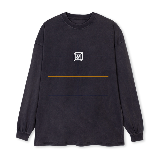 CUBED Vintage Black Oversized LS Tee.