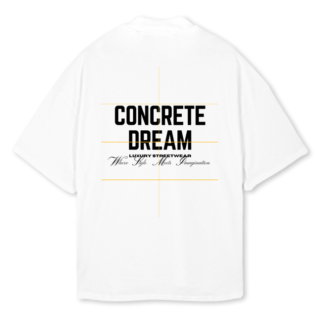 WSMI White Oversized Mock Neck Tee.