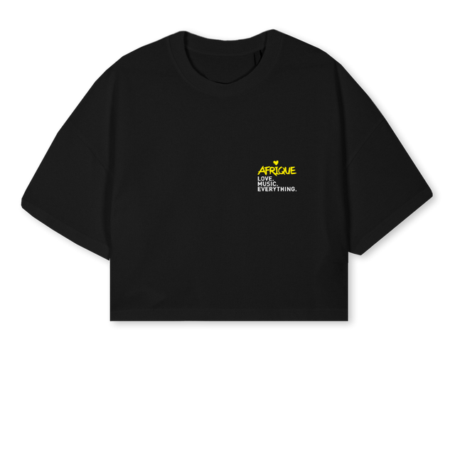 AFRIQUECROPTOP Black Cropped Oversized Tee.