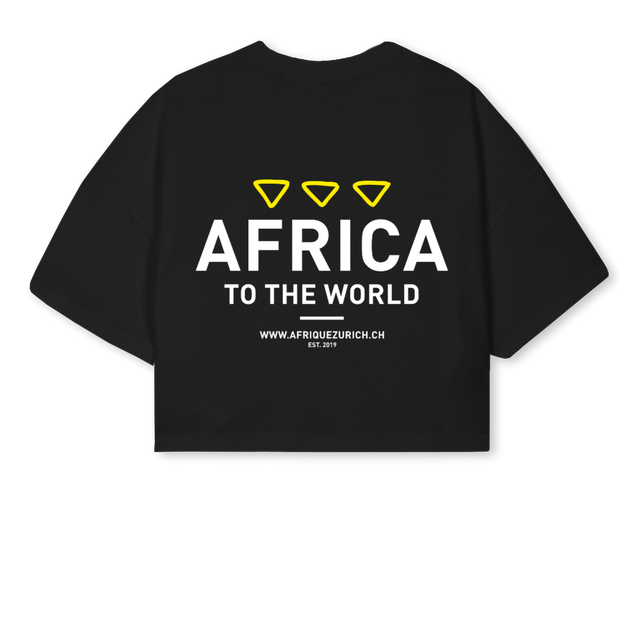 AFRIQUECROPTOP Black Cropped Oversized Tee.