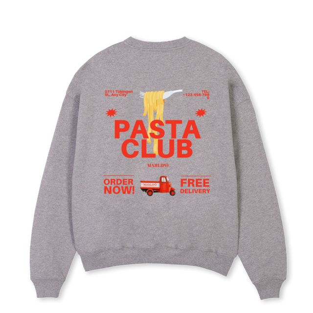PASTA Grey Marl Oversized Crewneck Sweater.