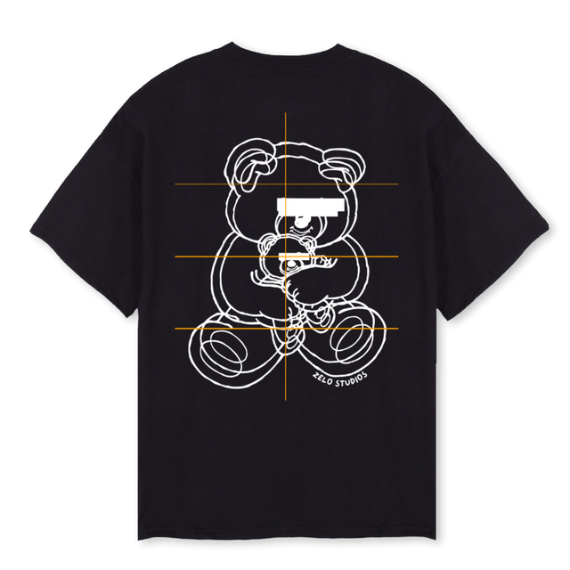 TEDDYSEMBRACE Black Oversized Tee.