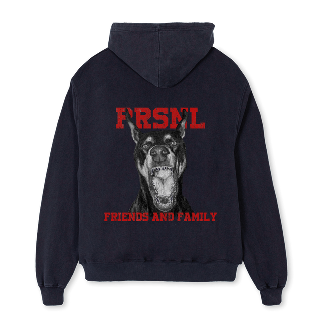PRSNLFFDOGTWO Vintage Black Oversized Hoodie.