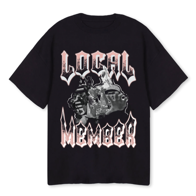LOCALMEM Black Oversized Tee.
