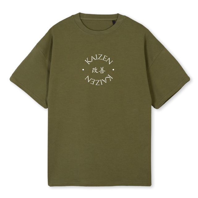 KHAKITEEWHITELOGO Kaki Oversized Tee.