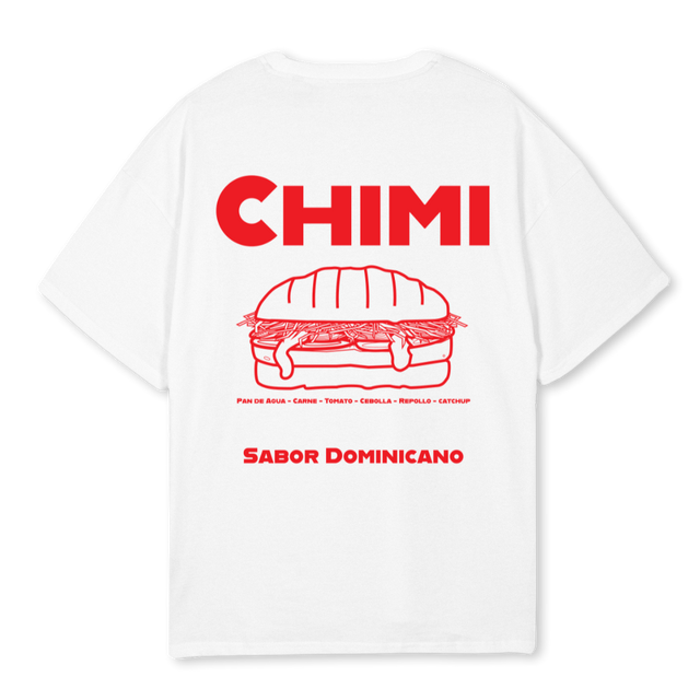 CHIMIFRONTBACK White Oversized Tee.