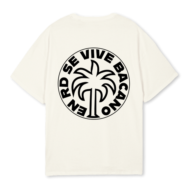 SEVIVEBACANO Cream Oversized Tee.