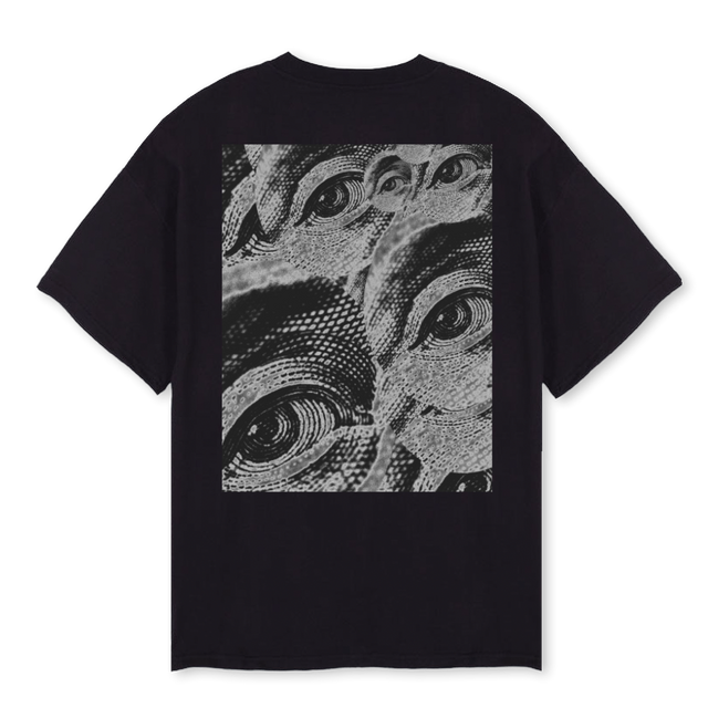 HUNGRYEYES Black Oversized Tee.