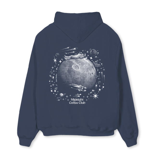 BLUEMOON Navy Blue Oversized Hoodie.