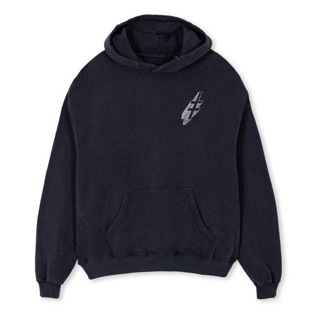 RISE Vintage Black Oversized Hoodie.