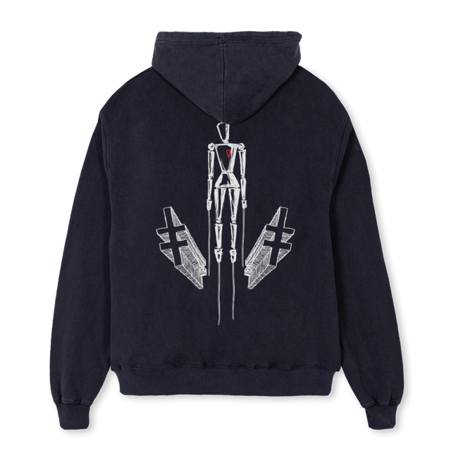 RISE Vintage Black Oversized Hoodie.