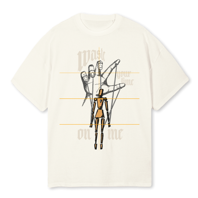 WASTEYOURTIMEL Cream Oversized Tee.