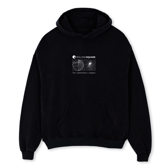 HOODIEWHITE Black Oversized Hoodie.