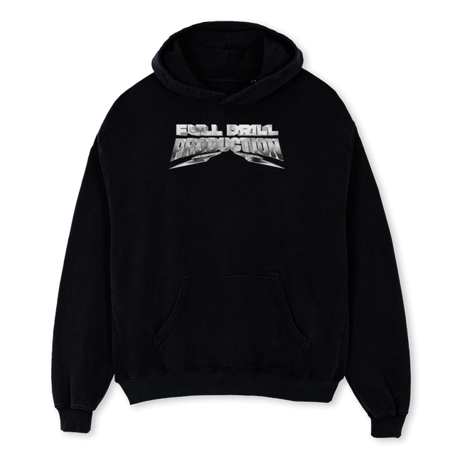 FULLDRILL Black Oversized Hoodie.