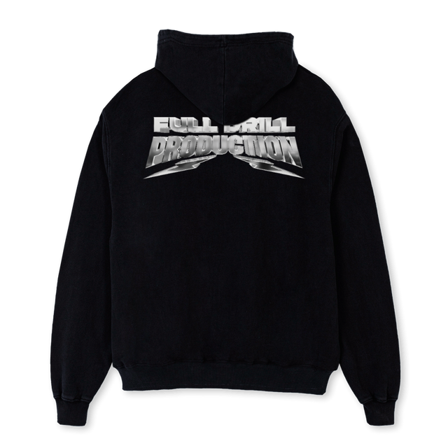 FULLDRILL Black Oversized Hoodie.