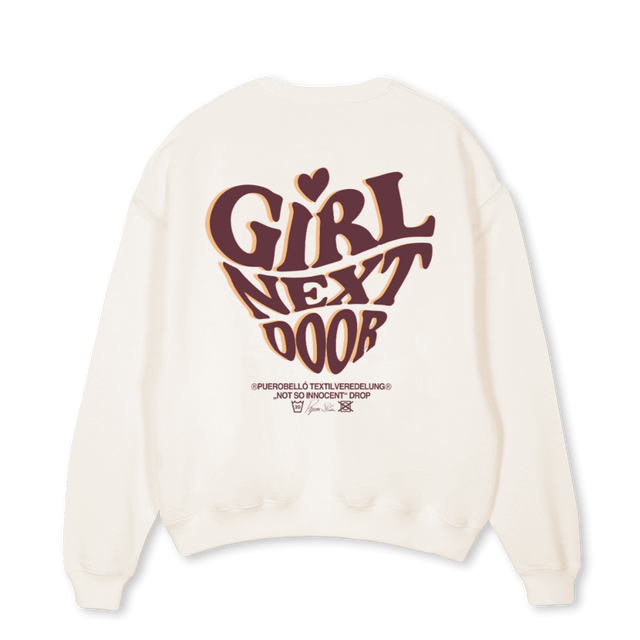 NOTSOINNOCENTCREW Vintage White Oversized Crewneck Sweater.