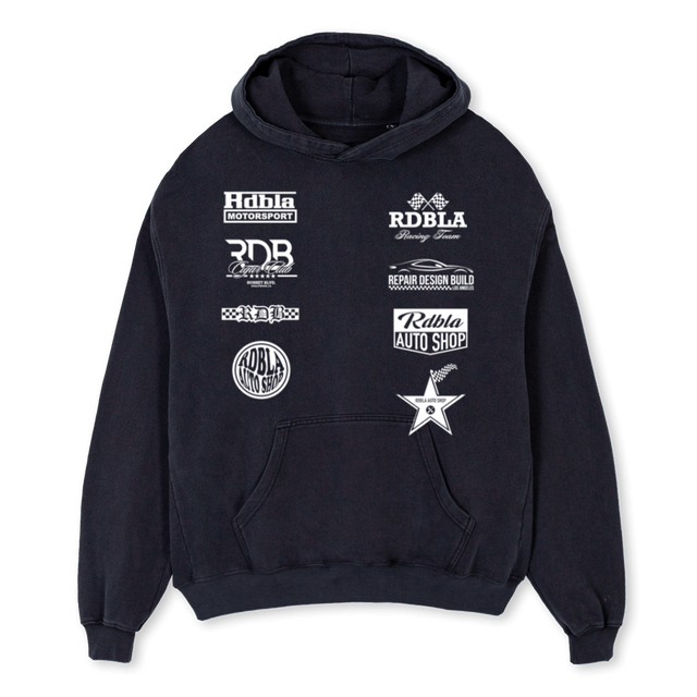 RDBMSVBWH Vintage Black Oversized Hoodie.