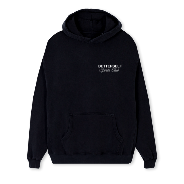 BETTERSELF Black Regular Hoodie.