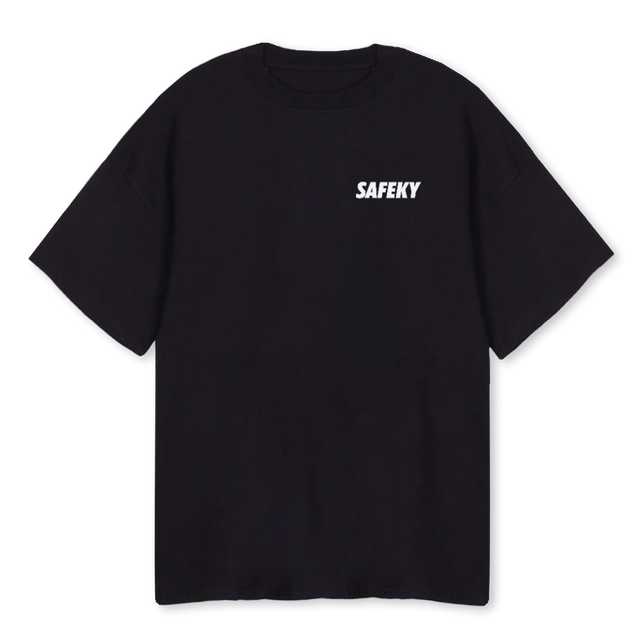 SAFEKY Black Oversized Tee.