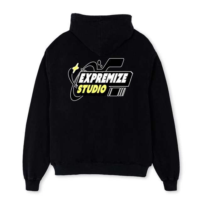 STUDIO Black Oversized Hoodie.