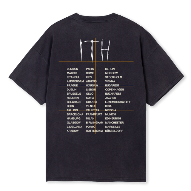 ITHMETALTOUR Vintage Black Oversized Tee.