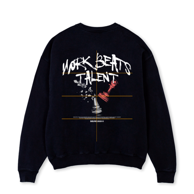 WBTCREW Black Oversized Crewneck Sweater.