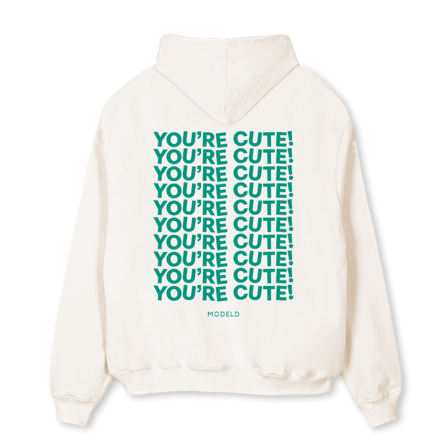 CUTEWHITEHOODIE Vintage White Oversized Hoodie.