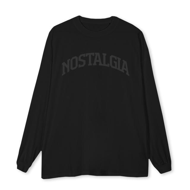 NOSTALGIAGRAY Black Oversized LS Tee.