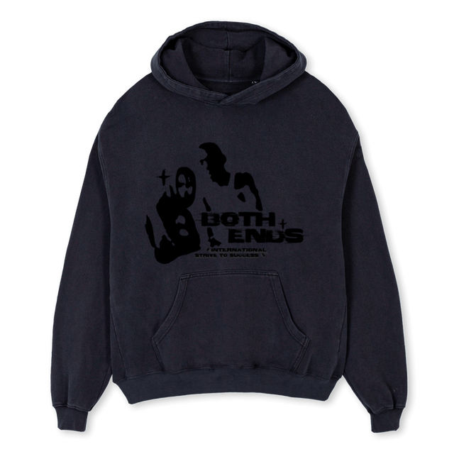 JFUKTFUKTFKUGLIGZIGL Vintage Black Oversized Hoodie.