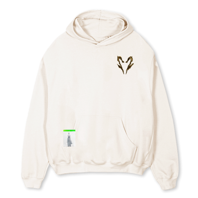 BURNEDLOGOHOODIE Vintage White Oversized Hoodie.