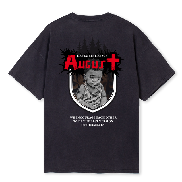 AUGUST Vintage Black Oversized Tee.