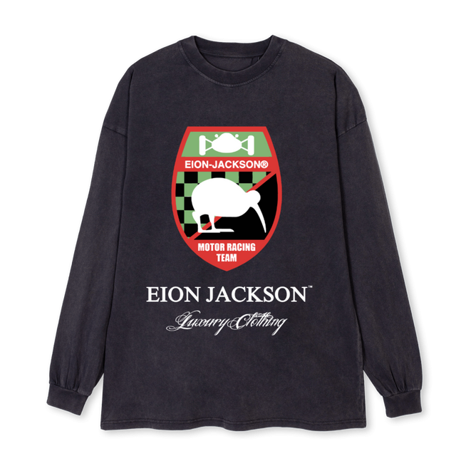MOTOLONG Vintage Black Oversized LS Tee.