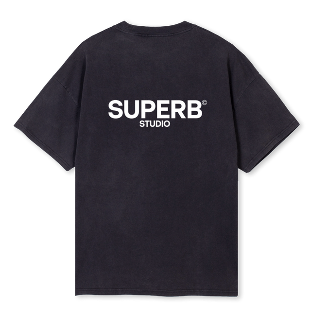 SUPERBVONE Vintage Black Oversized Tee.