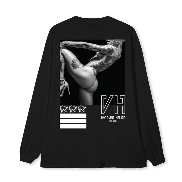 VAGRANTJOIE Black Oversized LS Tee.