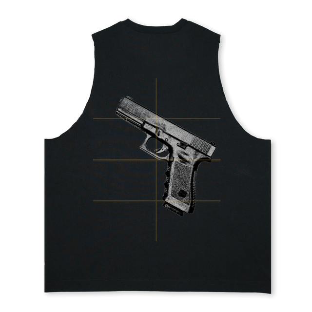 TANKTOP Deep Black Oversized Vest.