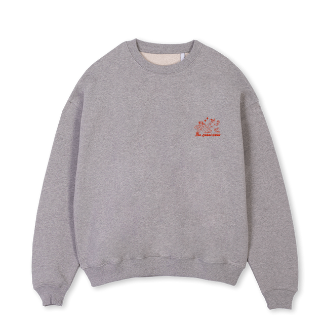 MOUSEGREY Grey Marl Oversized Crewneck Sweater.