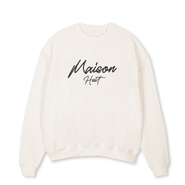 COUTUREONE Vintage White Oversized Crewneck Sweater.